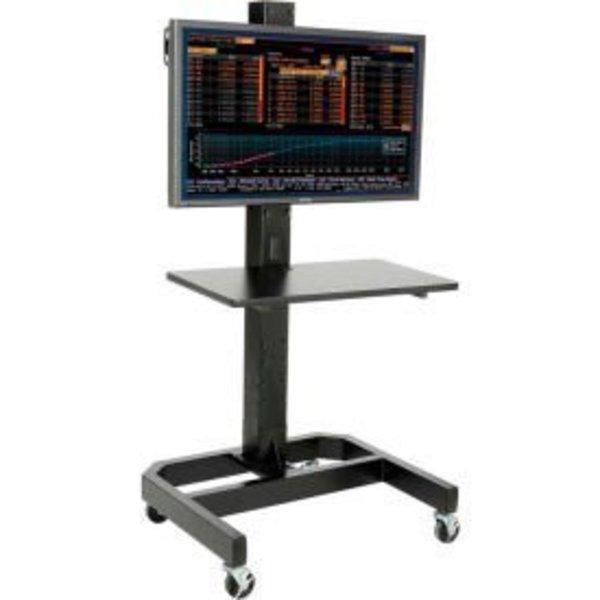 Global Equipment LCD/Plasma Mobile Workstation, Black 239192ABK